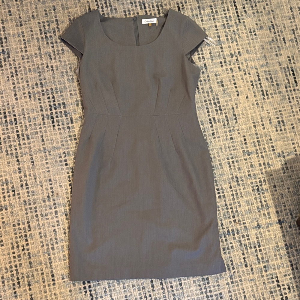 Calvin Klein Charcoal Cap Sleeve Mini Dress